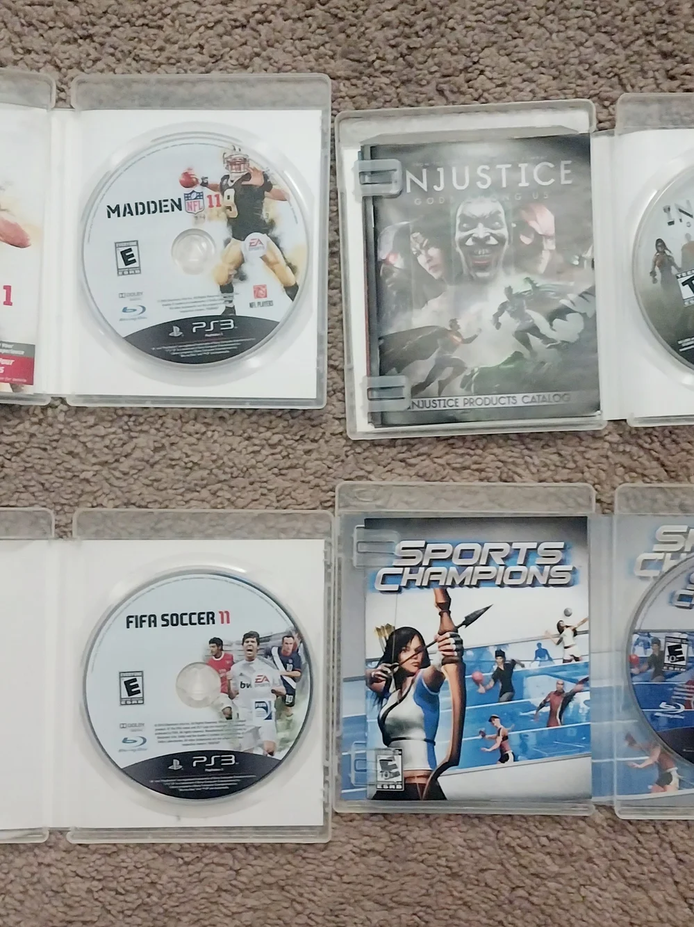 Playstation 3 Game Lot Madden 11 Injustice FIFA 11 Sports Champions